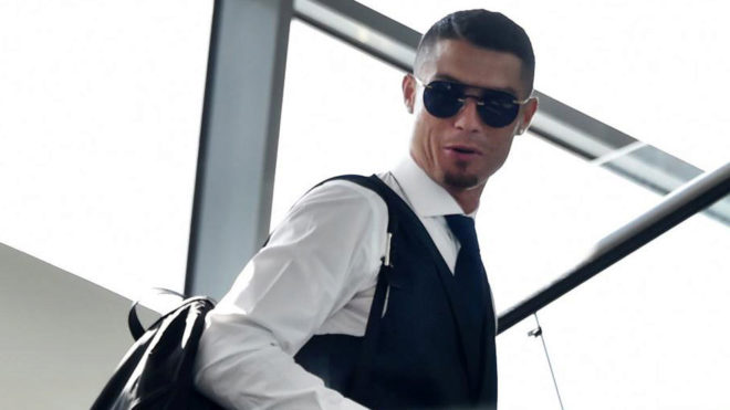Cristiano Ronaldo en un desplazamiento.