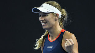 Caroline Wozniacki celebra una victoria en Pekn.