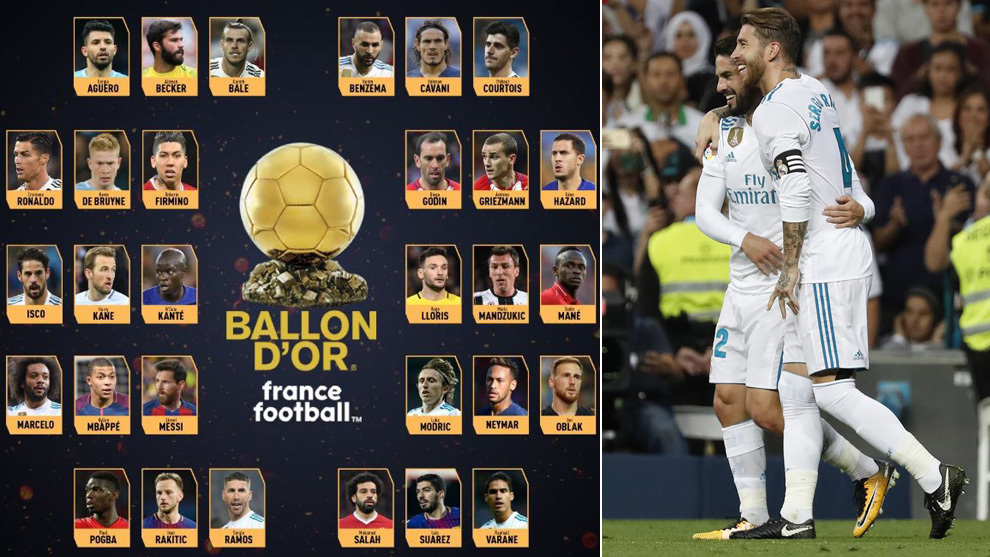 The 30-man list of nominations for the Ballon d&apos;Or.