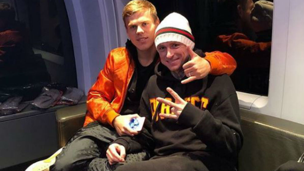 Kokorin y Mamaev, juntos en una imagen de Instagram.