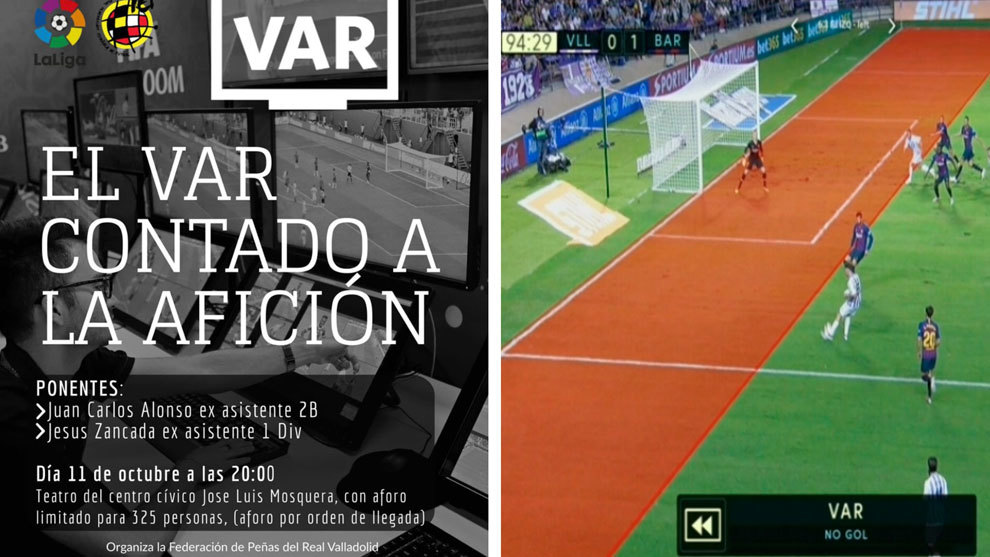 Charla sobre el VAR a los aficionados del Real Valladolid.
