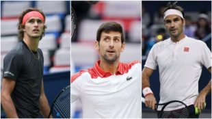Zverev, Djokovic y Federer