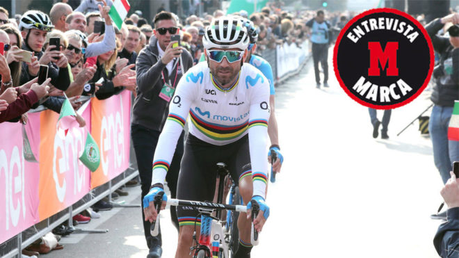 Alejandro Valverde, al término de la clásica de Lombardía, el...