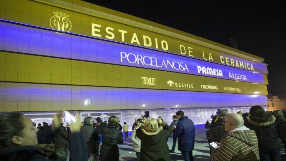 Imagen del estadio de la Cerámica con la nueva fachada.