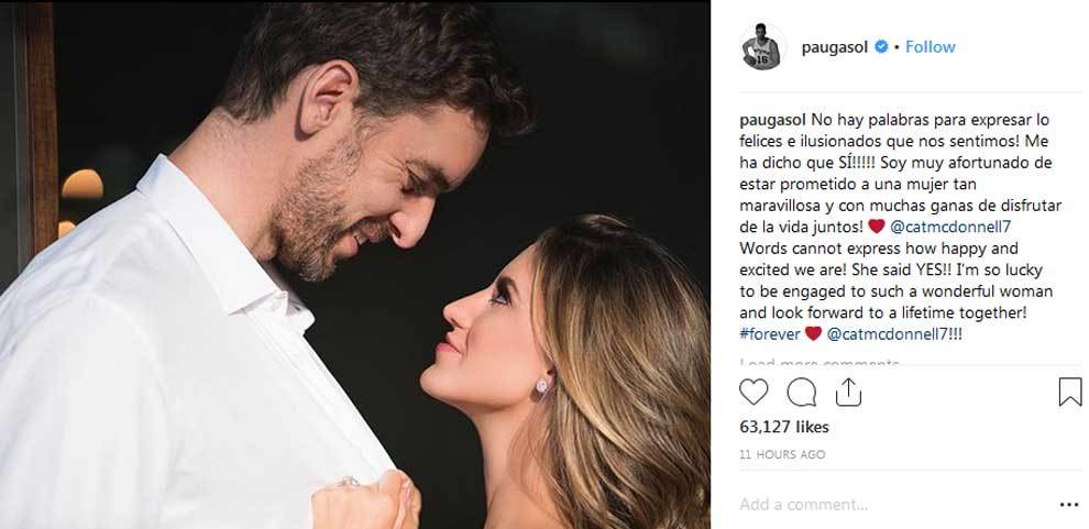 Pau Gasol ha utilizado sus redes sociales para anunciar su 