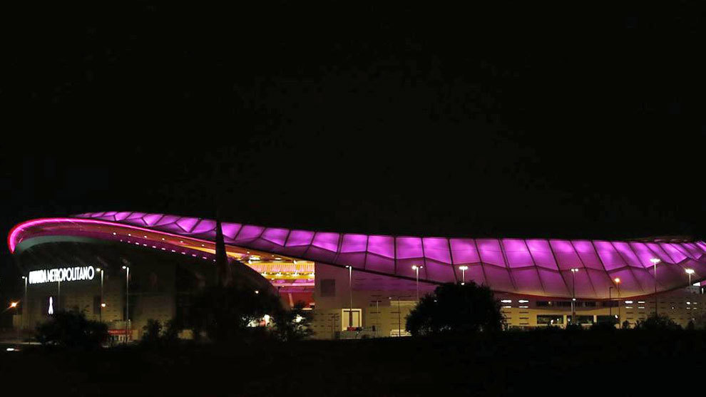 As luce el Wanda Metropolitano de rosa por el Da Mundial del Cncer de Mama