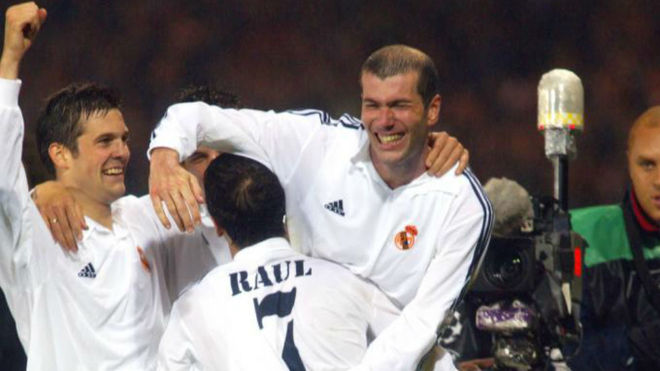 Santiago Hernan Solari, Raul Gonzalez Blanco and Zinedine Zidane
