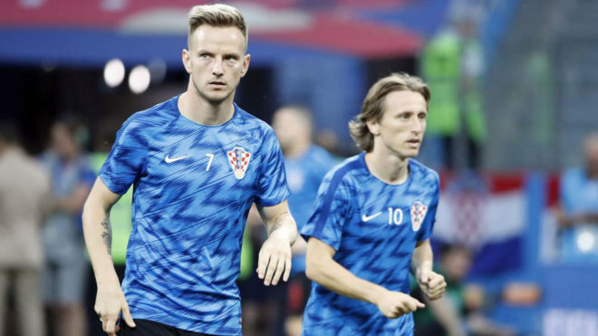 Rakitic y Modric, durante el Mundial.