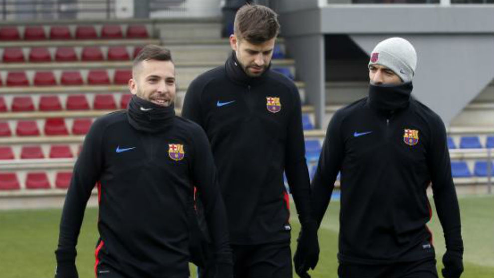 Jordi Alba, Pique and Suarez