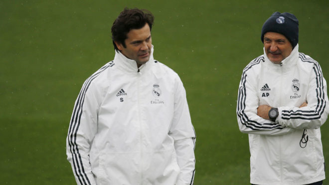 Solari and Pintus, at Real Madrid training.