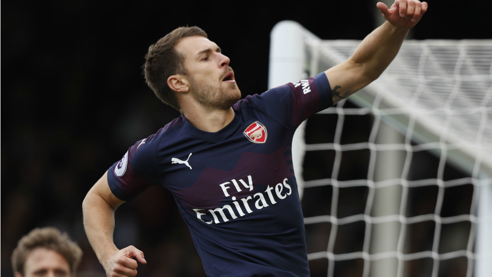 Ramsey celebrates a goal for Arsenal