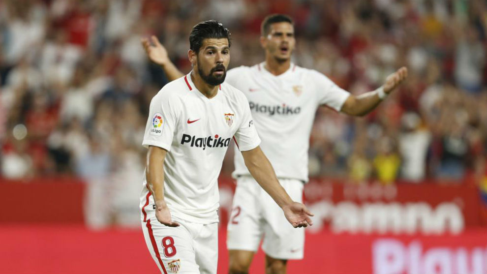 Nolito, durante un partido con el Sevilla esta temporada.