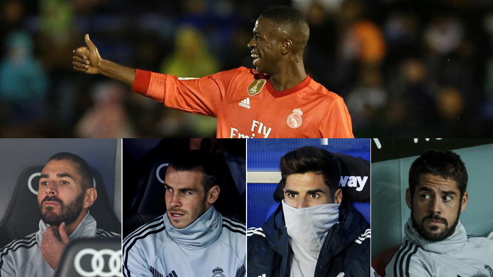 Vincius en Melilla arriba; Benzema, Bale, Asensio e Isco, en el...