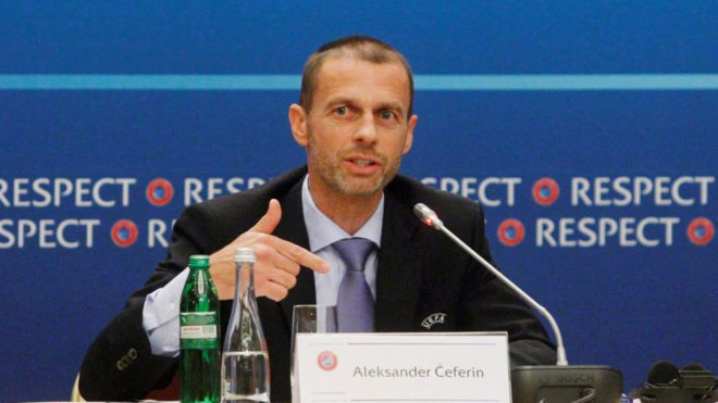 El presidente de la UEFA Aleksander Ceferin.