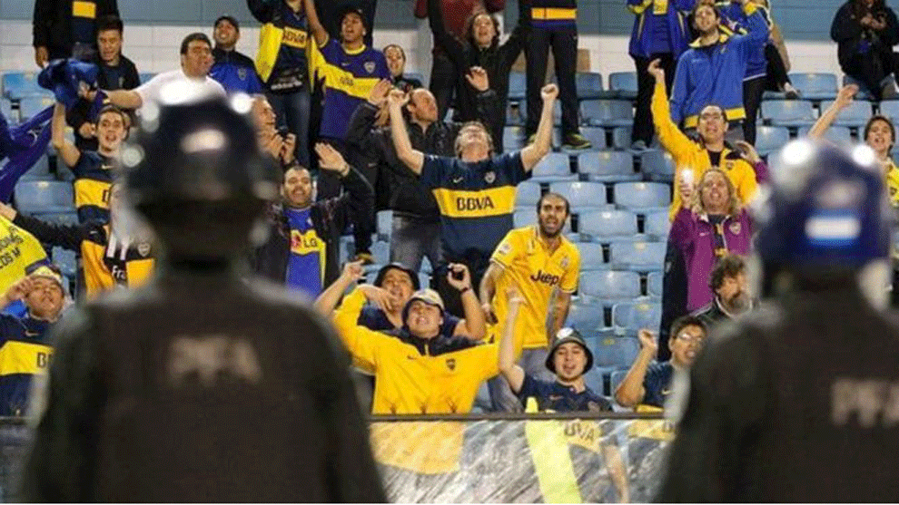 Aficionados de Boca Juniors durante un partido de su equipo