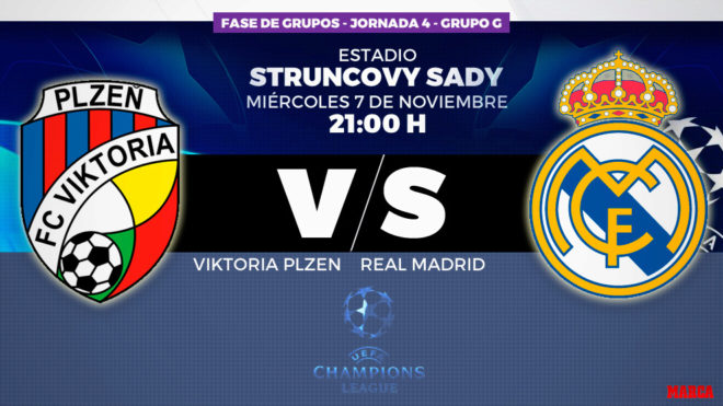 Viktoria Plzen vs Real Madrid, hoy mircoles 7 de noviembre a las...