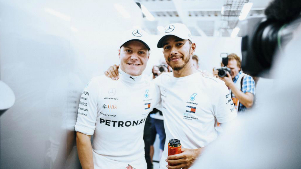 Valtteri Bottas y Lewis Hamilton