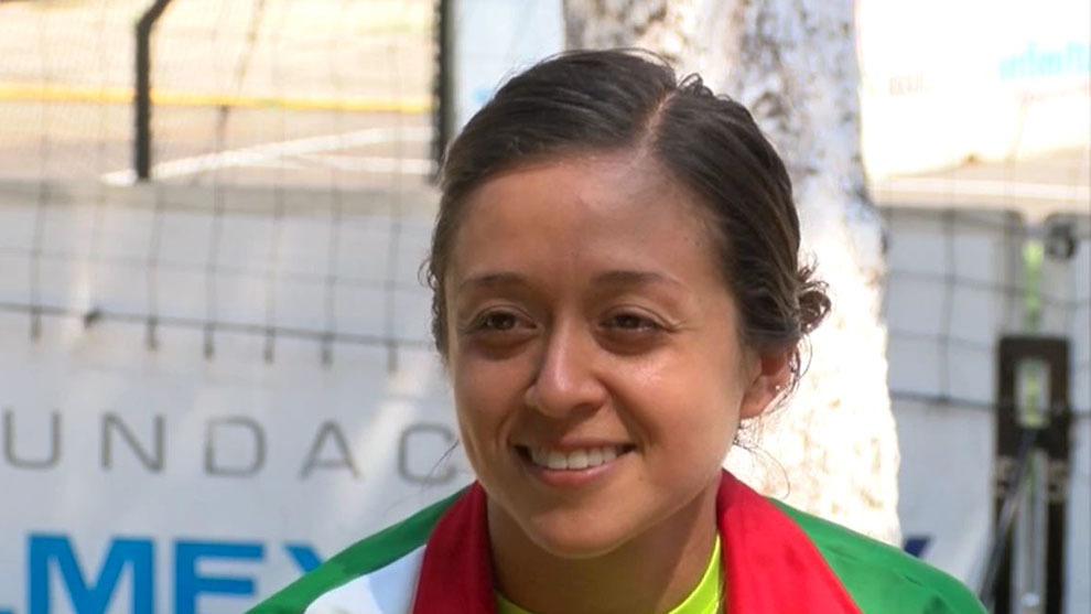 Adriana García en la concentración de la selección mexicana ne el CDOM