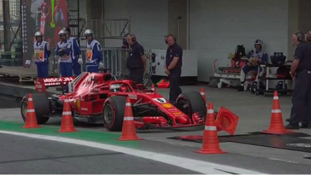 Sebastian Vettel in his Ferrari