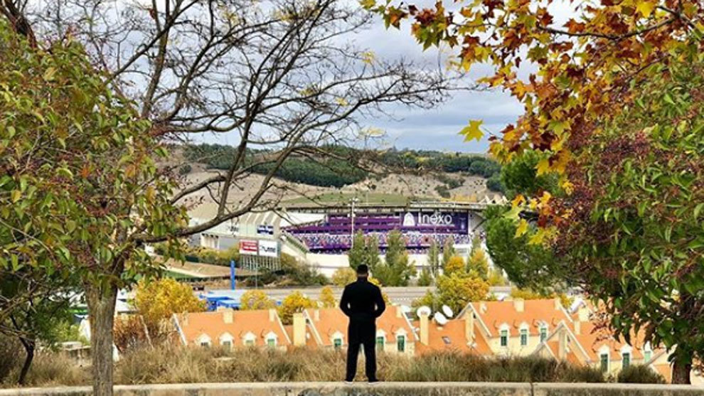 Ronaldo overlooking the Estadio Zorrilla