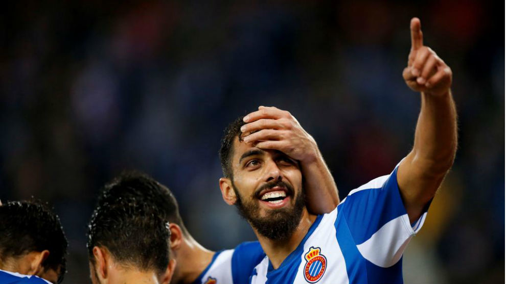 Borja Iglesias celebrando un gol.