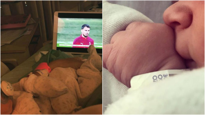 On the left, a photo of Suso&apos;s son, Alessio. On the right, Jaden,...