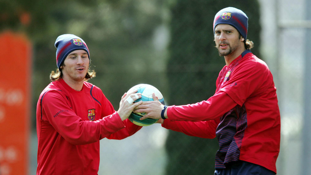 Leo Messi and Thiago Motta.