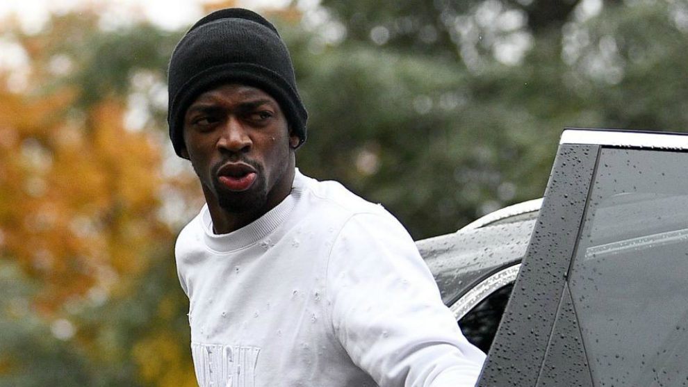 Dembele, arriving at France&apos;s training camp.