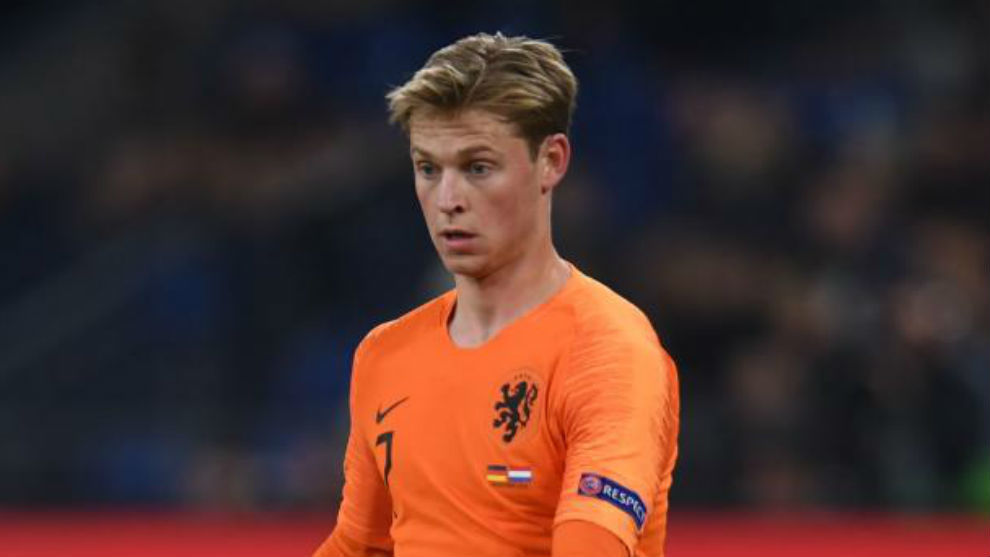 Frenkie De Jong en el partido del pasado lunes entre Holanda y...