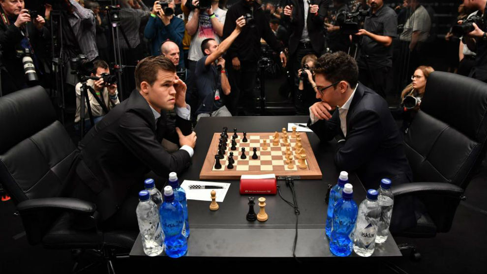 Magnus Carlsen y Fabiano Caruana en una imagen de archivo.