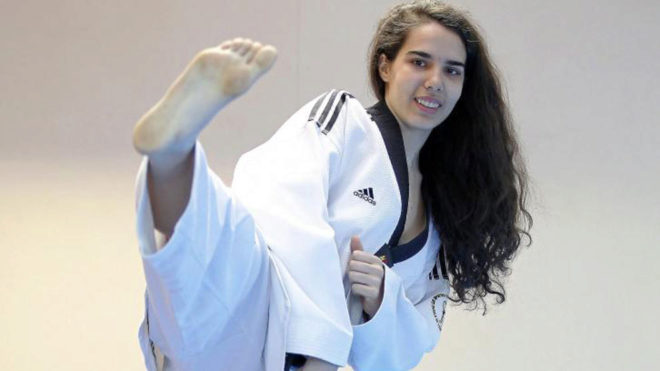 Marta Calvo, durante un entrenamiento