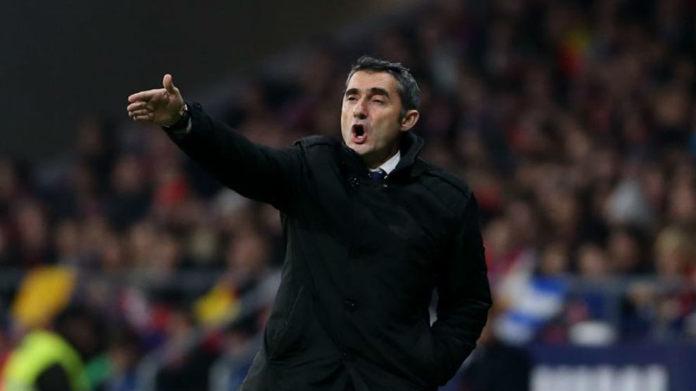 Valverde reacts during the match between Club Atletico de Madrid and...