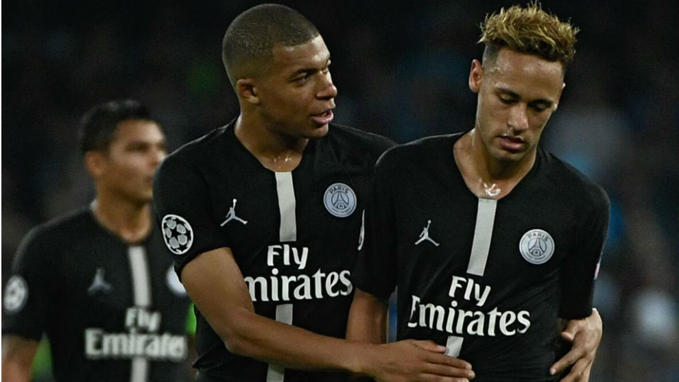 Neymar y Mbapp, en un partido de Champions de esta temporada.