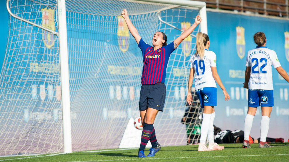 Alexia Putellas celebra un gol ante el Granadilla Egatesa.