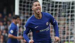 Eden Hazard celebra un gol marcado con el Chelsea.