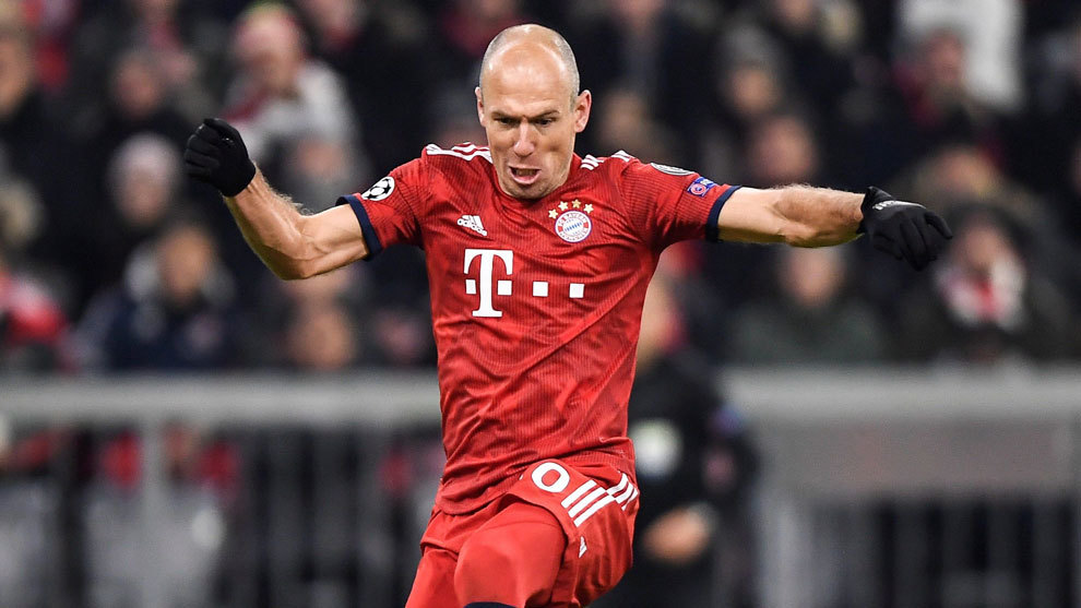 Robben en un partido de Liga de Campeones con el Bayern.