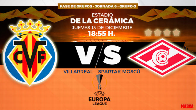 Villarreal vs Spartak - 18:55 horas - Europa League