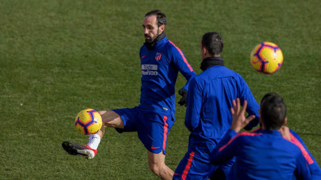 Atletico Madrid defender Juanfran Torres during training on Friday