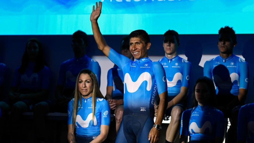 Nairo Quintana, presentado con Movistar Team.