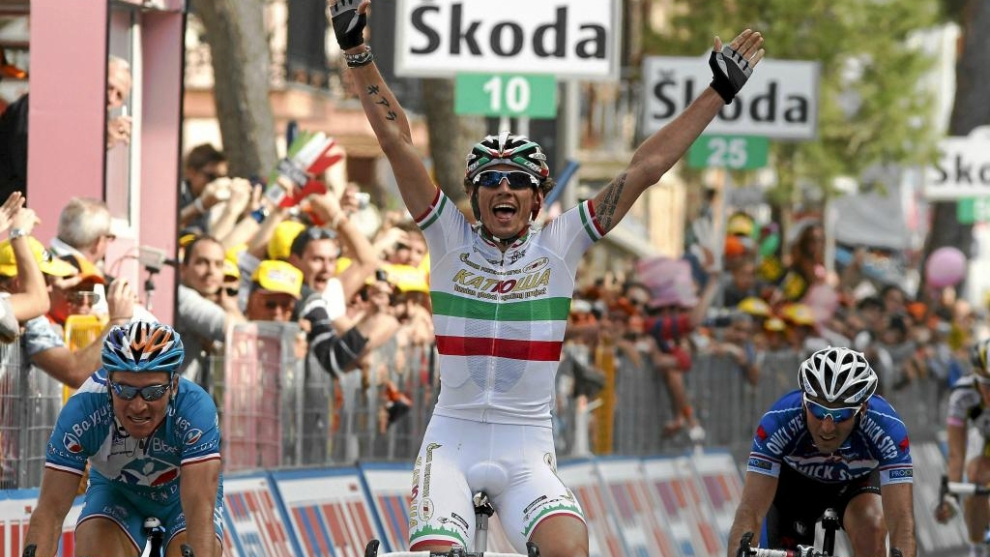 Filippo Pozzato gana la 12 etapa del Giro de Italia 2010.
