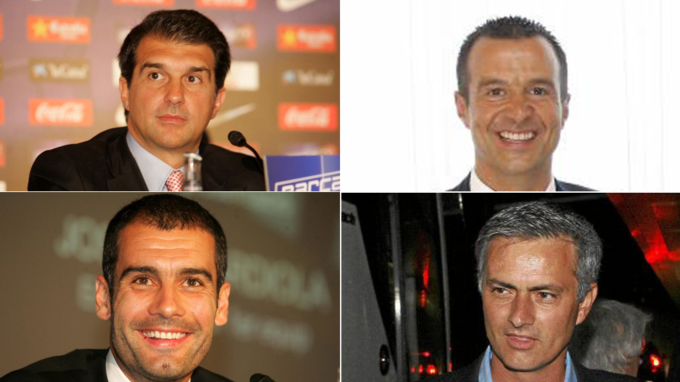 Laporta, Mendes, Guardiola y Mourinho