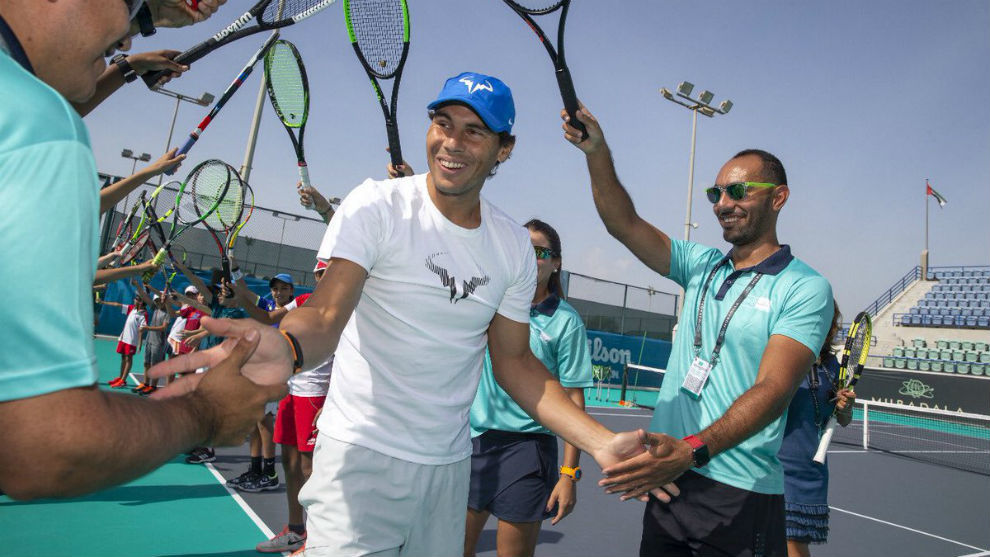 Rafa Nadal at the Abu Dhabi International Tennis Complex.