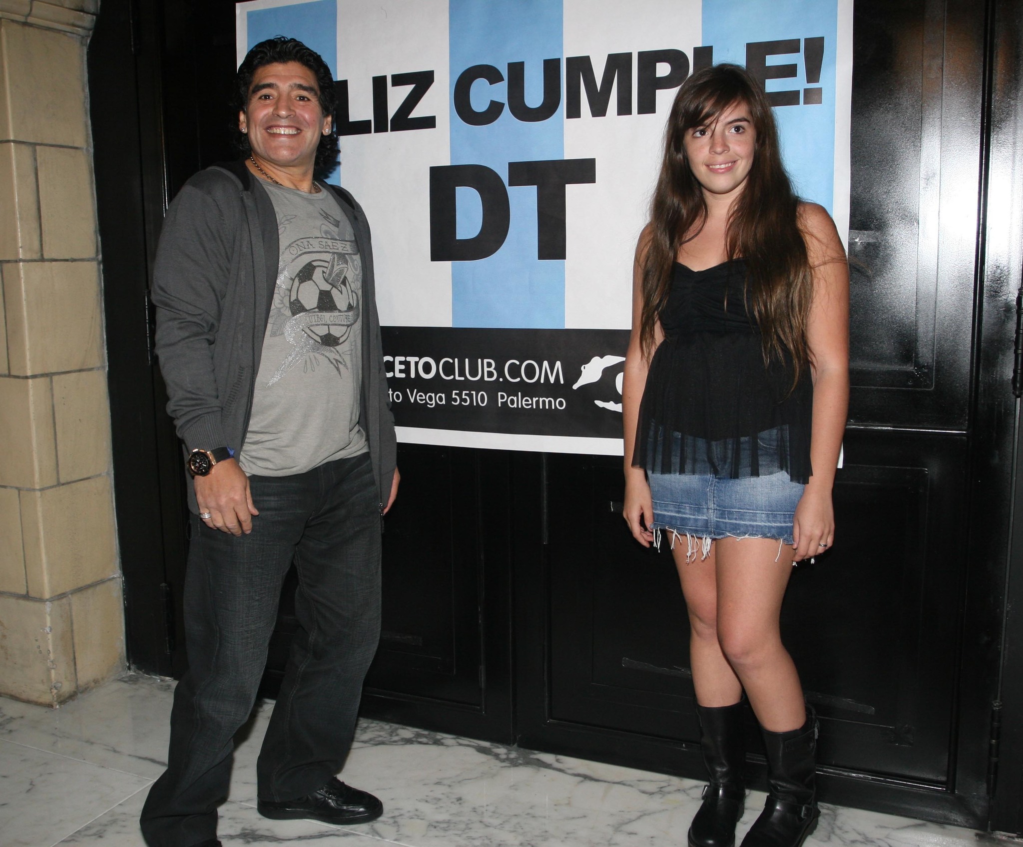 Dalma y Diego Armando Maradona en 2008