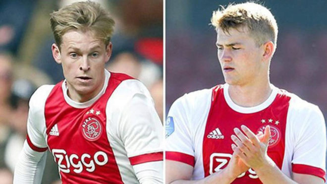 Frenkie de Jong and Matthijs de Ligt playing for Ajax