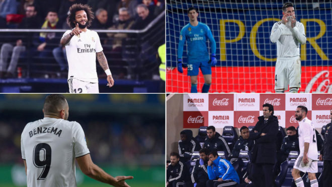 Different images from Real Madrid&apos;s draw at Villarreal.