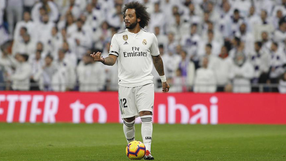 Marcelo in the match against Real Sociedad.