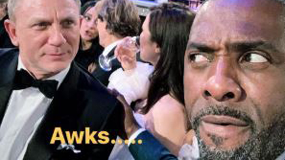 El selfie de Idris Elba con Daniel Craig en los Globos de Oro