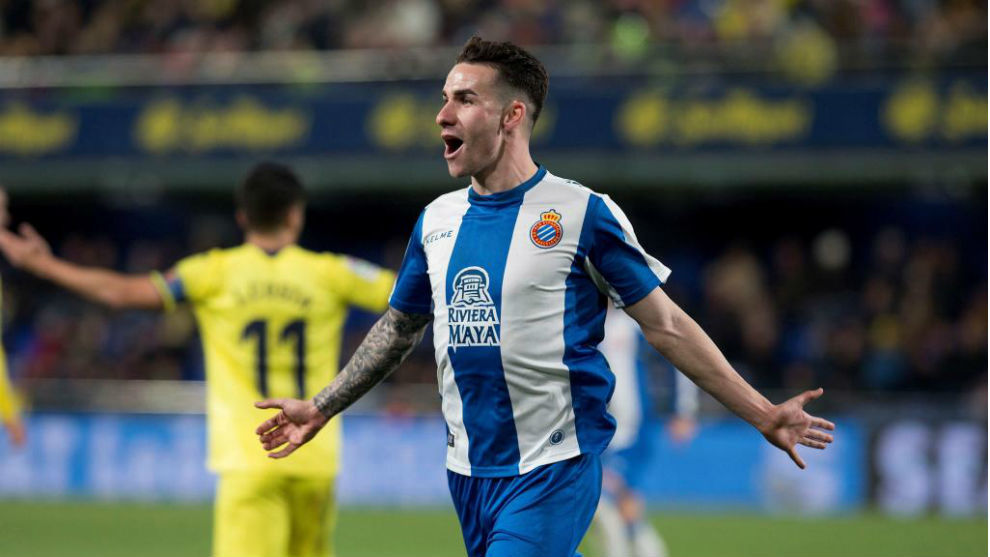 lex Lpez celebra su gol contra el Villarreal.