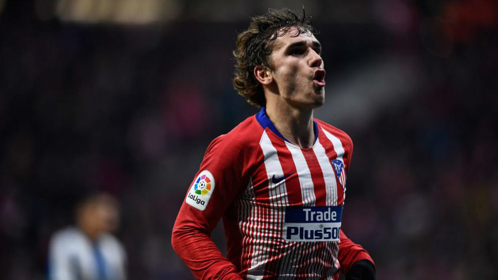 Griezmann celebrating one of his goals this season.