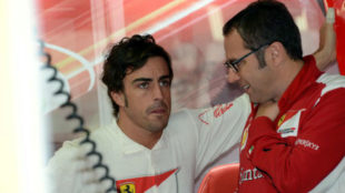 Alonso y Domenicali, durante el Gran Premio de Alemania 2012.